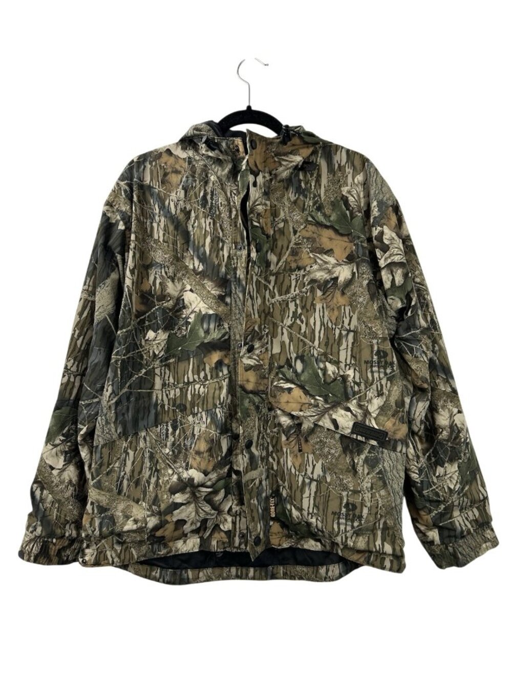 Browning Mossy Oak Jacket Mens Medium Camo Gore-Tex Hooded Waterproof Hunting